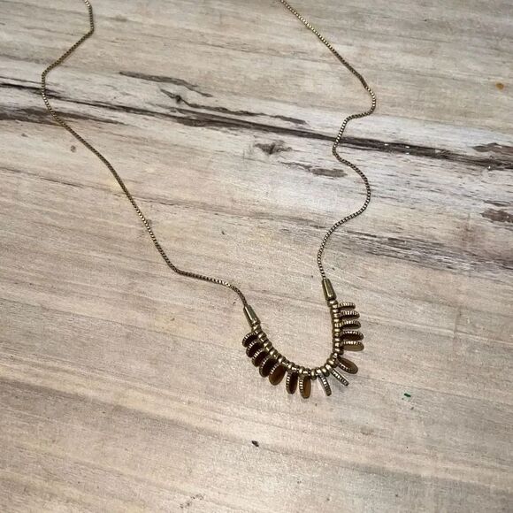 Madewell Gold Tone Coin Necklace On Adjustable Chain - Picture 1 of 6